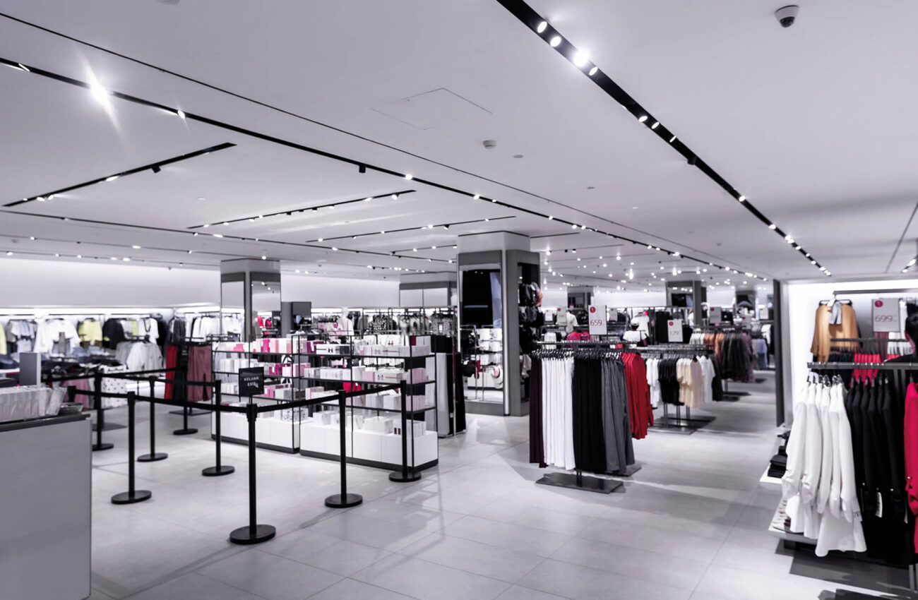 Interior of fashion store. Shopping mall on Bali island.